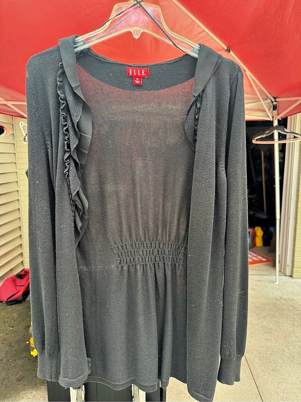 ELLE Black Long Sleeve Cardigan Size XS Like New